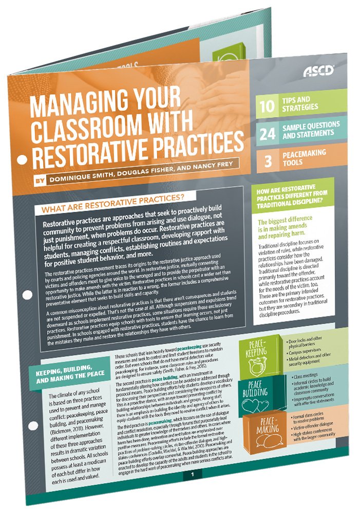 Managing Your Classroom With Restorative Practices (Quick Reference Guide)