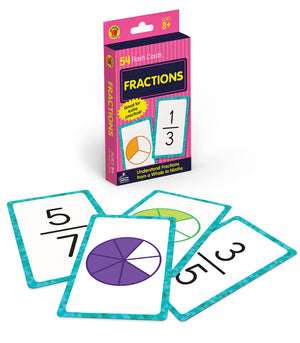 Carson Dellosa Fraction Number Flash Cards For Kids Ages 8+, Math Flash Cards With Fraction Facts From Whole Number To Ninths, G,Used