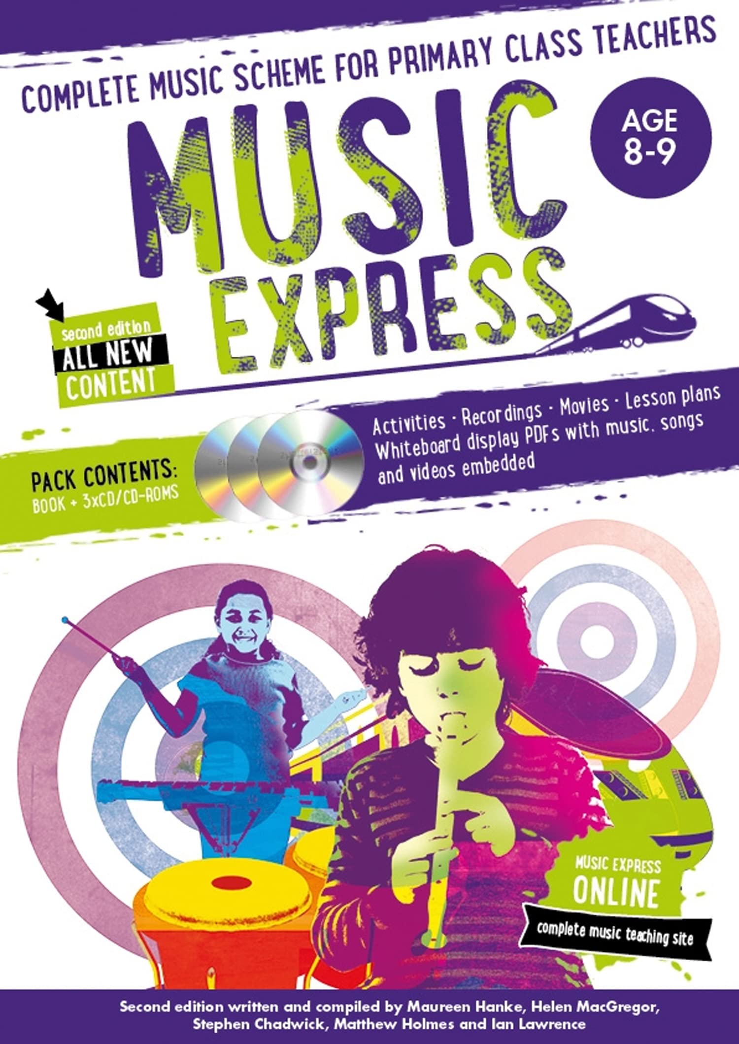 Music Express: Age 89 (Book + 3CDs + DVDROM): Complete Music Scheme for Primary Class Teachers,Used