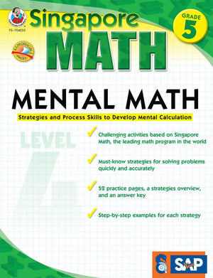 Singapore Math  Mental Math Level 4 Workbook For 5Th Grade, Paperback, 64 Pages, Ages 1011 With Answer Key-used