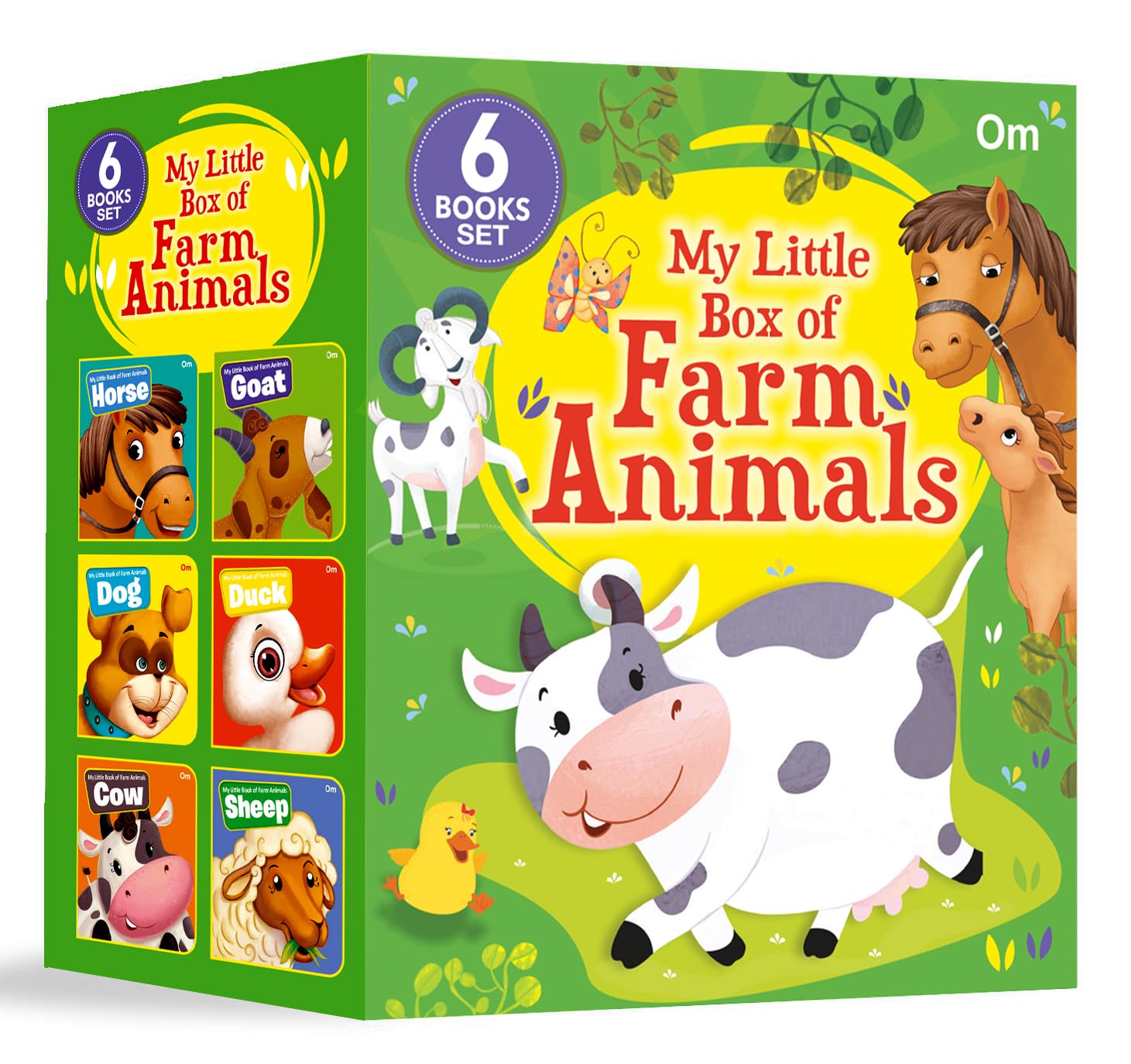 My Little Box Of Farm Animals: Early Learning Farm Friends 6 Board Books For Kids | Includes Duck, Dog, Goat, Sheep, Cow & Horse | Bright Pictures | Perfect Gift Set For Preschoolers