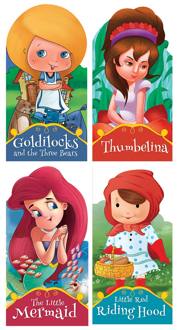 Cut Out Story Books: Fairy Tales Pack 3 (Set Of 4 Books) (Goldilocks, Thumbelina, Red Riding Hood , Little Mermaid) (Cutout Books)