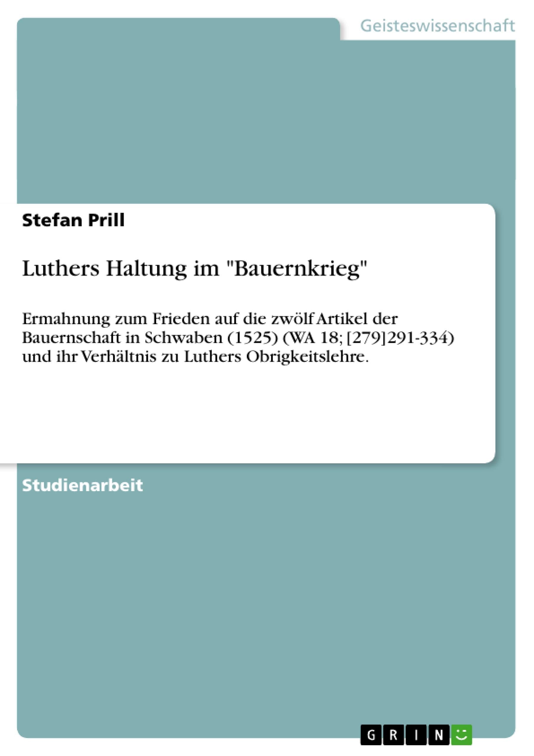 Luthers Haltung im 