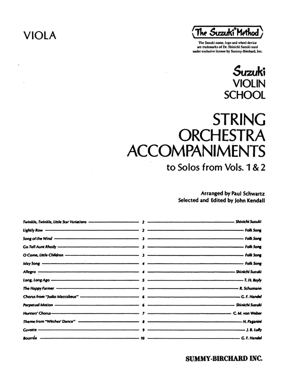 String Orchestra Accompaniments To Solos From Volumes 1 & 2: Viola,New