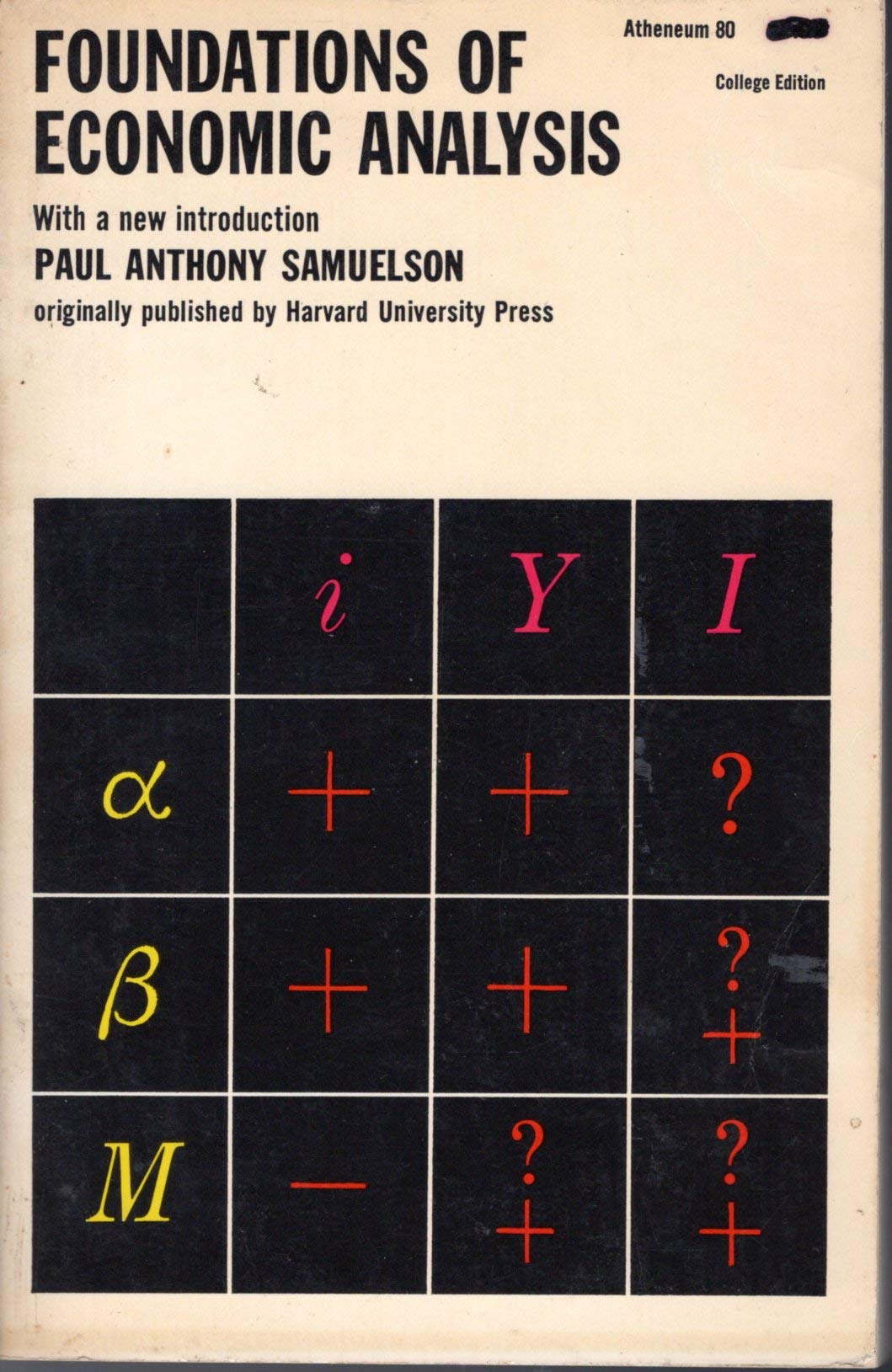 Foundations of Economic Analysis
