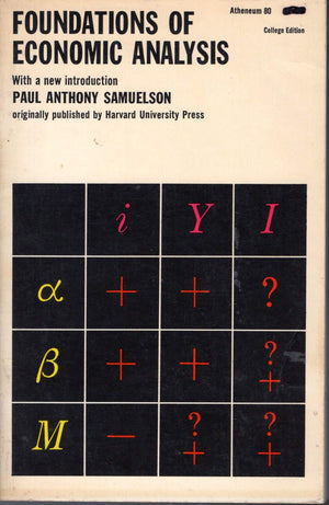 Foundations of Economic Analysis