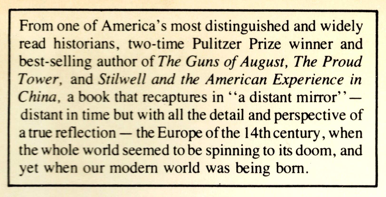 A Distant Mirror: The Calamitous 14Th Century