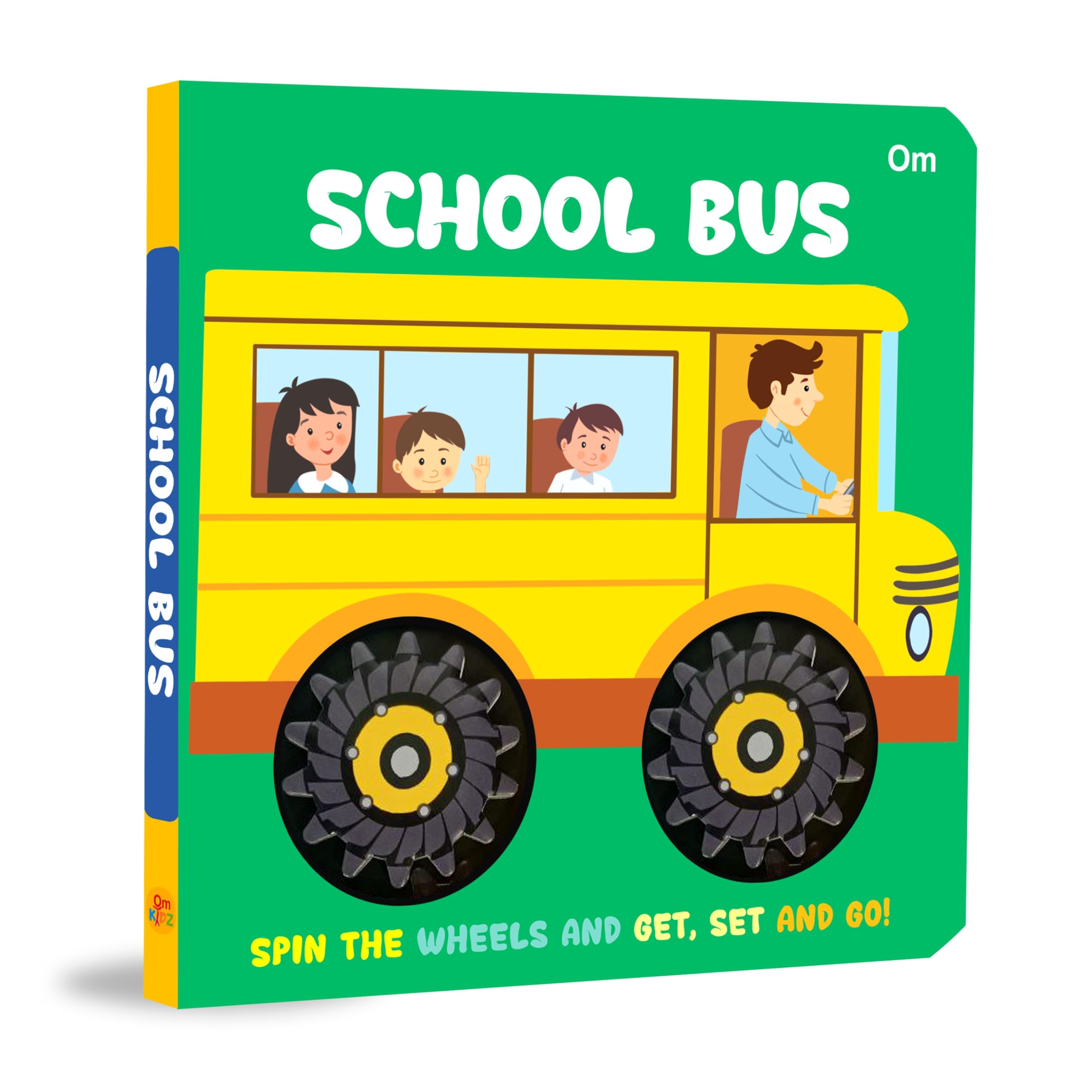 Board Book: School Bus Wheel Book - Wheel Books For Kids - Board Book For Children Age 1-3 Years