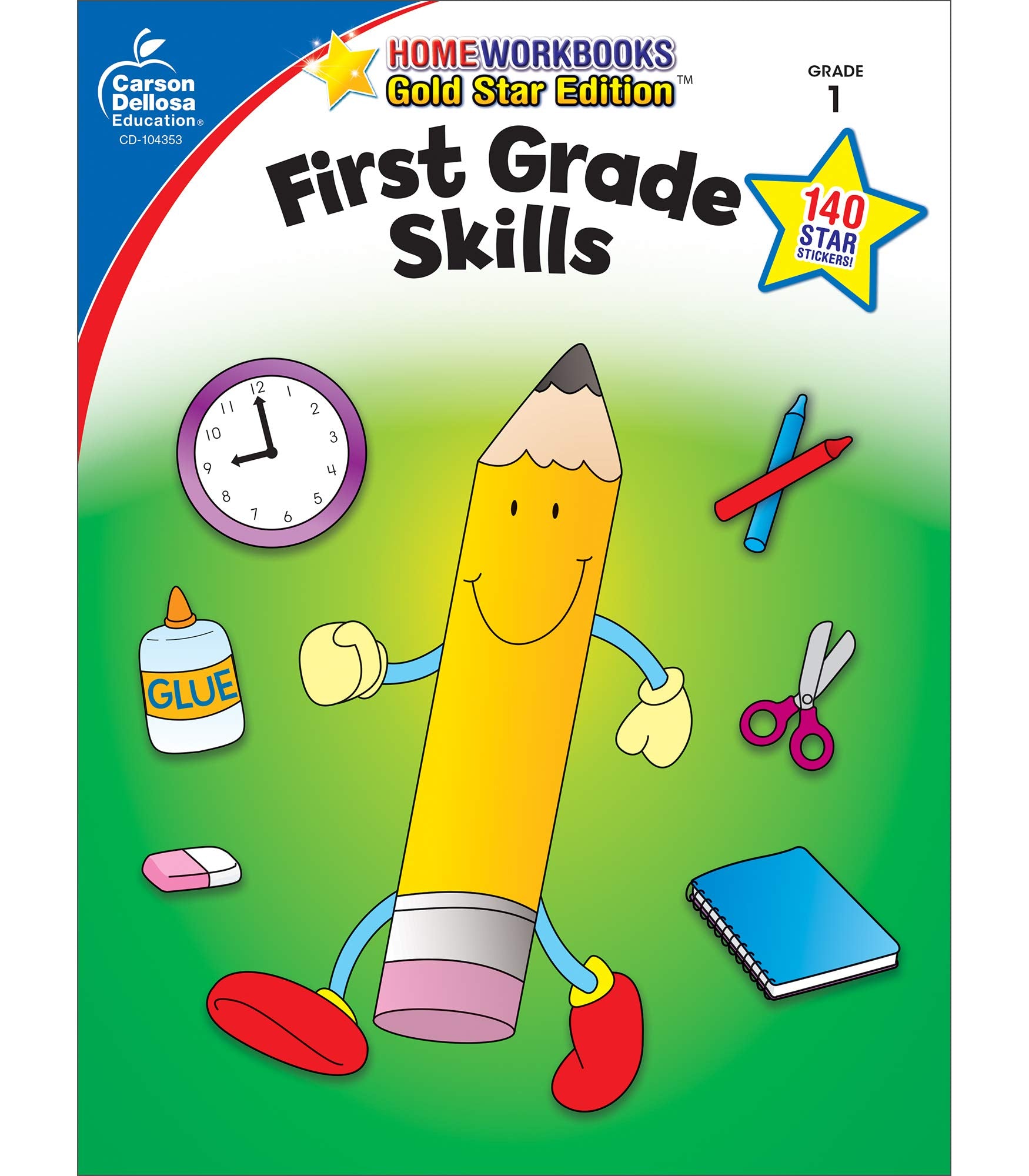 Carson Dellosa All the Skills for First Grade Workbook, Addition, Subtraction, Writing Practice, Phonics, and Reading for 1st Gr,New