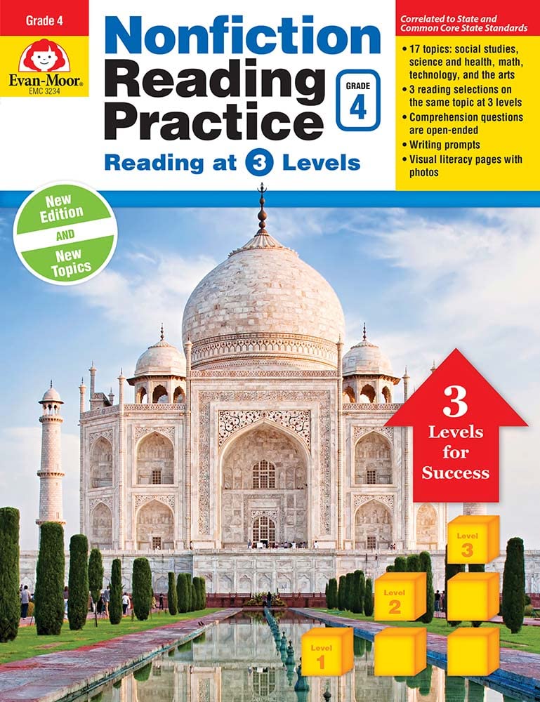 EvanMoor NonFiction Reading Practice, Grade 4,New