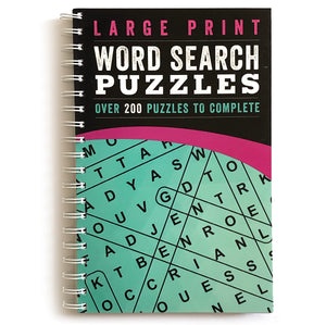 Large Print Word Search Puzzles: Over 200 Puzzles For Adults To Complete With Solutions  Include Spiral Bound / Lay Flat Design,Used