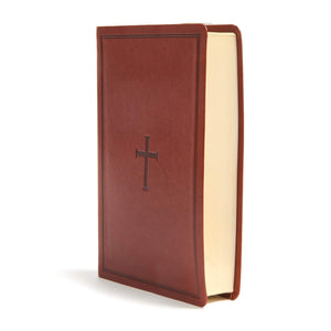 CSB Large Print Personal Size Reference Bible, Brown LeatherTouch, Red Letter, Presentation Page, CrossReferences, FullColor M,Used