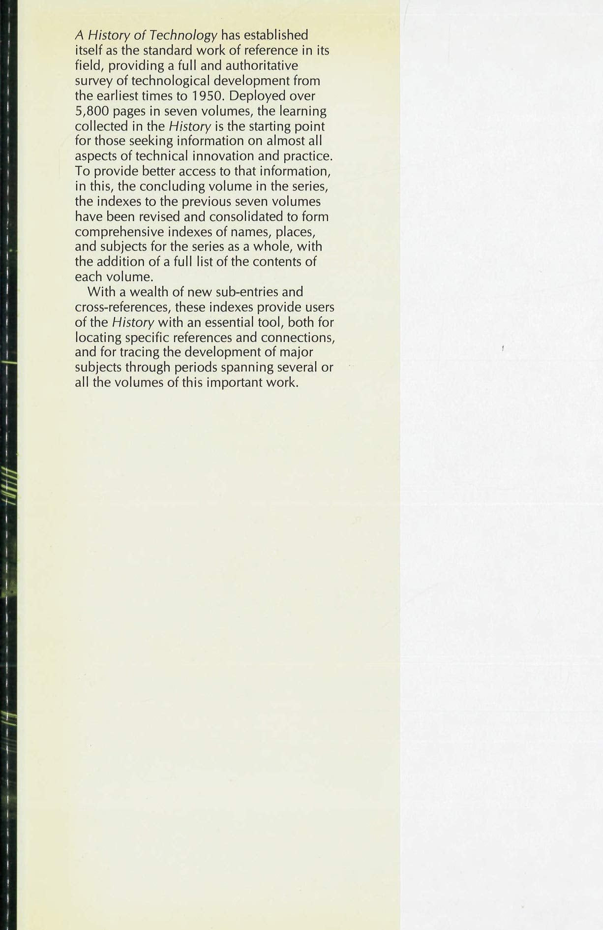 A History of Technology (History of Technology, Vol. 8),Used