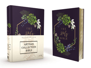 Niv, Artisan Collection Bible, Womens Bible With Journaling Space, Cloth Over Board, Navy Floral, Designed Edges Under Gilding, ,New