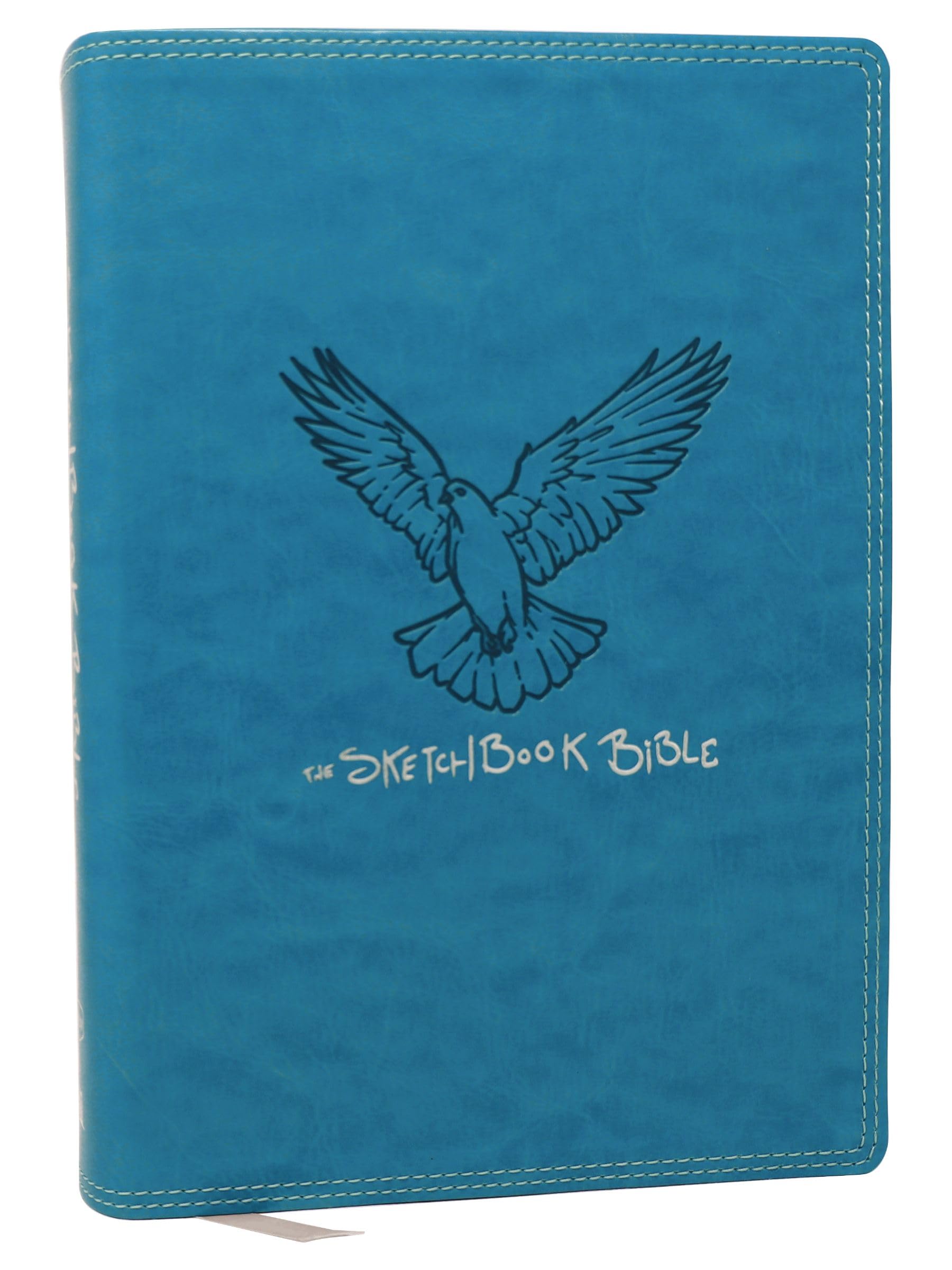 The Sketchbook Bible: The Complete Bible With Hundreds Of Illustrations (Nkjv, Teal Leathersoft, Red Letter, Comfort Print)