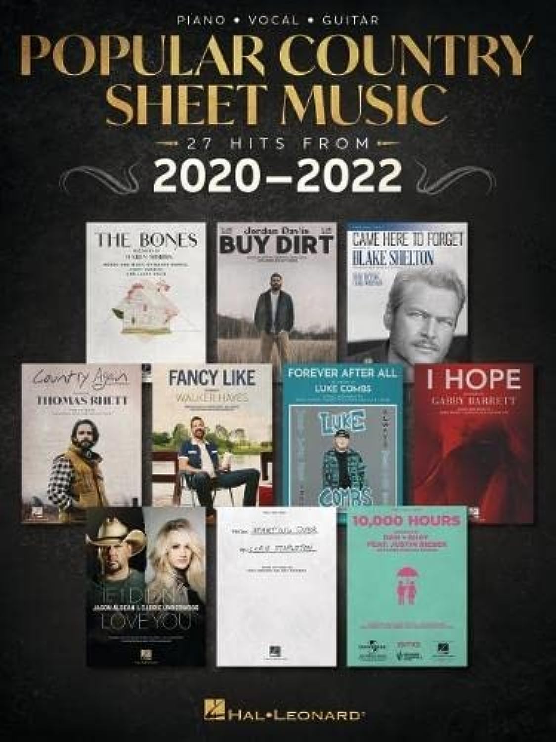 Popular Country Sheet Music: 27 Hits from 20202022 Arranged for Piano/Vocal/Guitar,New