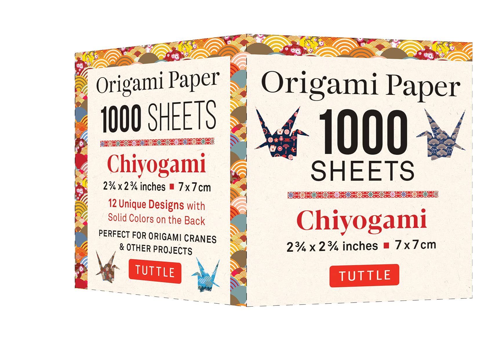 Origami Paper Chiyogami 1,000 sheets 2 3/4 in (7 cm): Tuttle Origami Paper: DoubleSided Origami Sheets Printed with 12 Designs ,Used