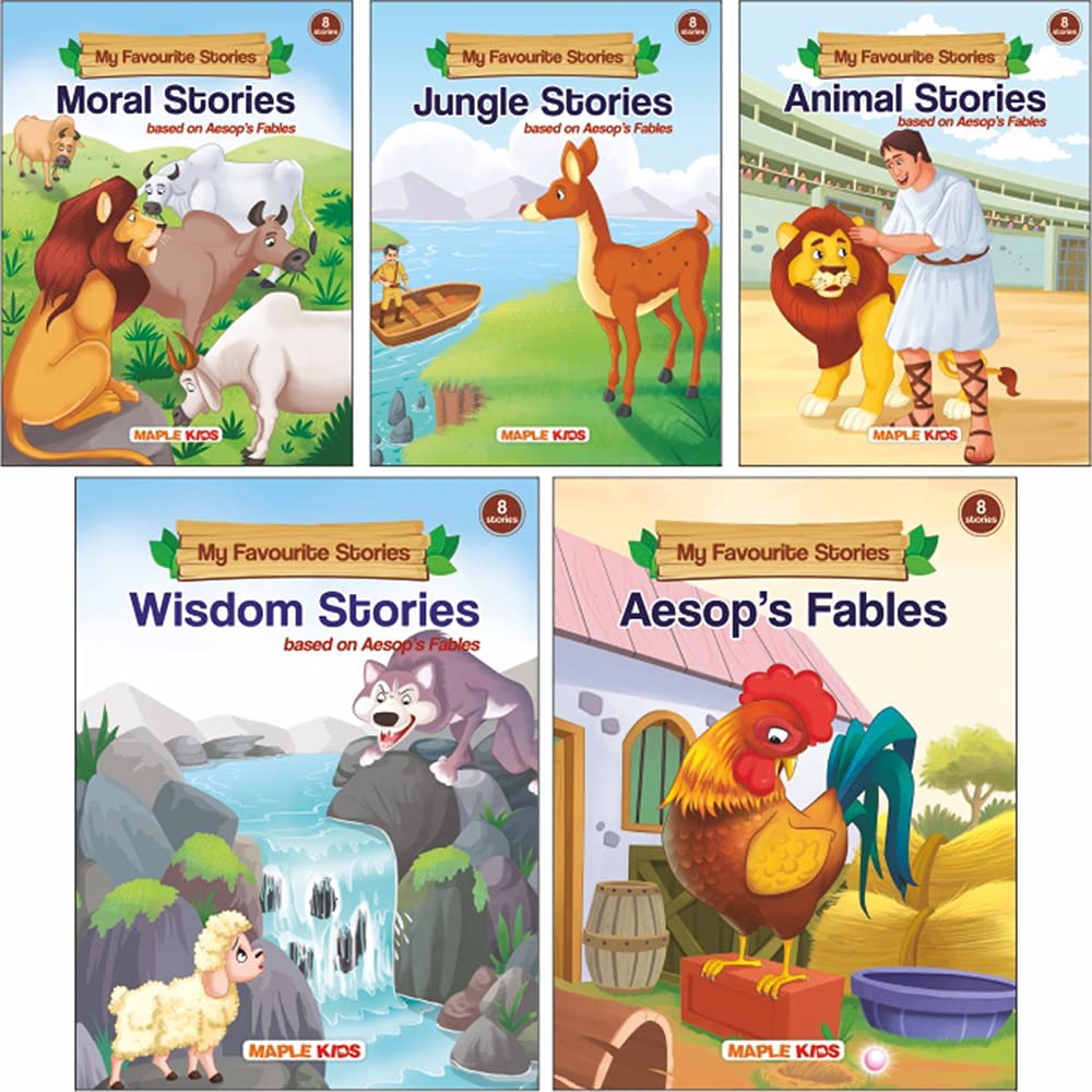 Moral Stories (Illustrated) (Set Of 5 Story Books For Kids) - AesopS Fables, Animal Stories, Jungle Stories, Moral Stories, Wisdom Stories