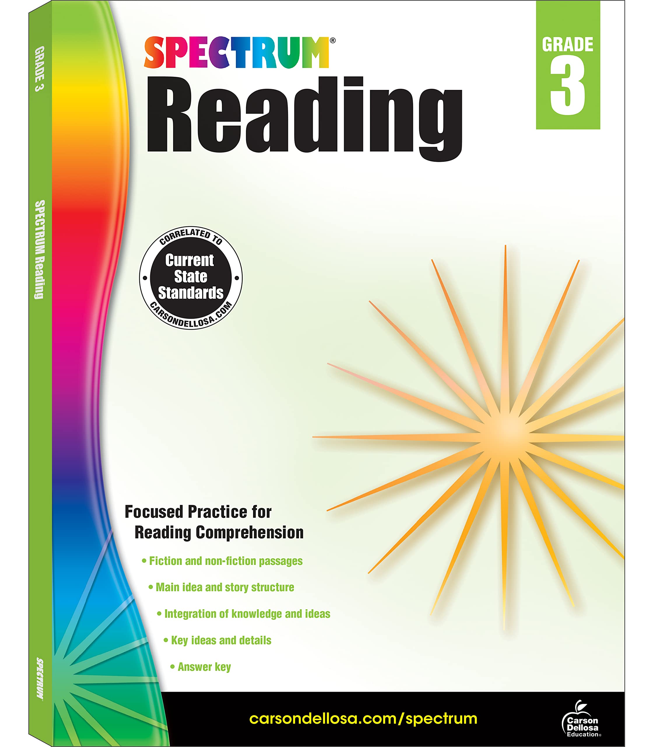 Spectrum Reading Comprehension Grade 3 Workbook, Ages 8 to 9, Third Grade Reading Comprehension Workbook, Fiction and Nonfiction,Used