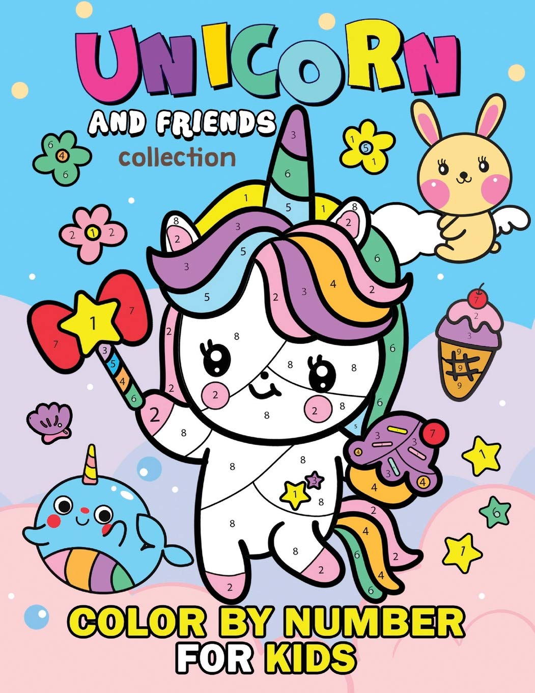 Unicorn and Friend Collection Color by Number for Kids: Coloring Books For Girls and Boys Activity Learning Workbook Ages 24, 4,Used