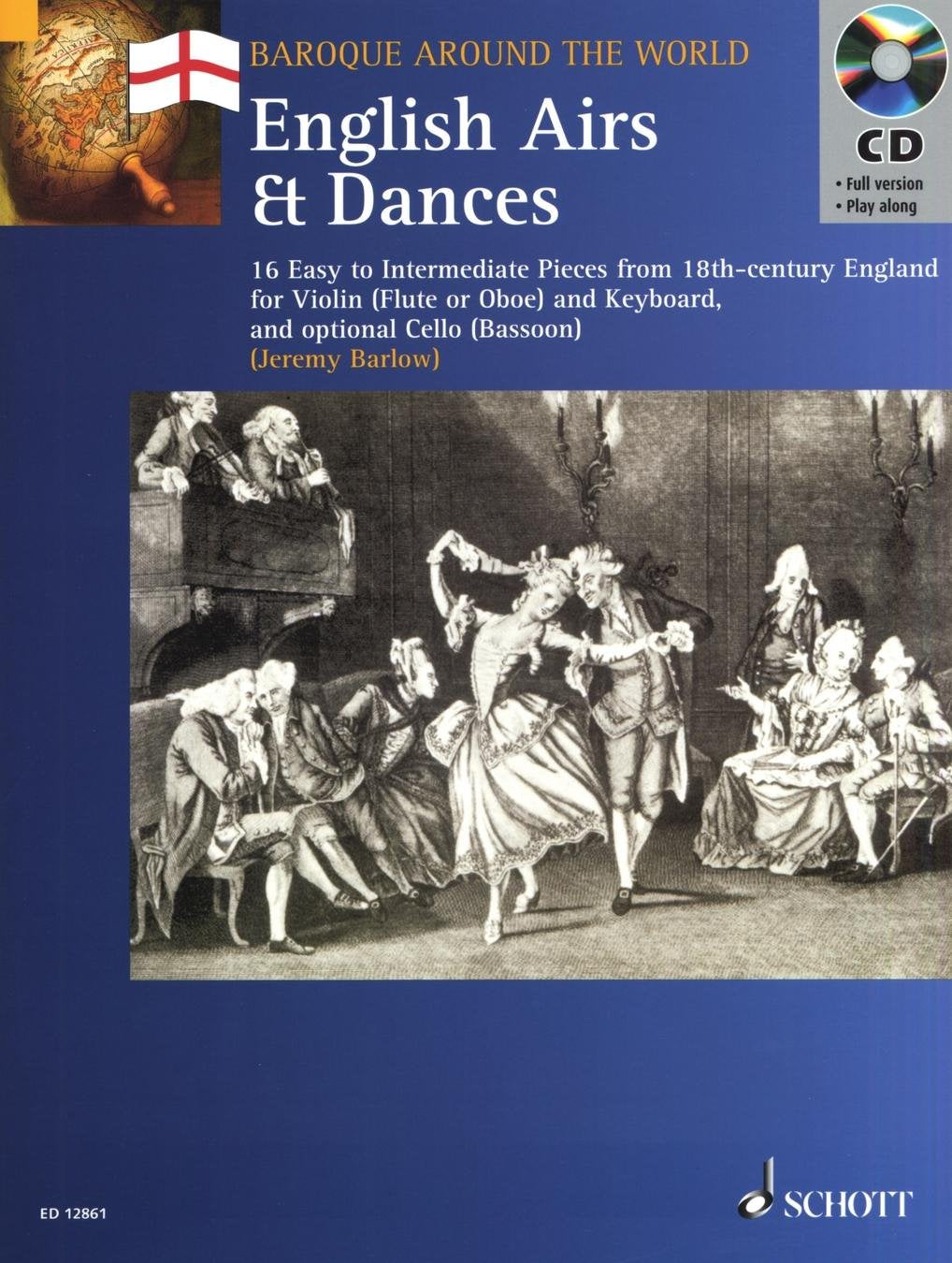 English Airs & Dances: 16 Easy to Intermediate Pieces from 18thCentury England Violin (Flute or Oboe) and Keyboard (Baroque Aro,Used