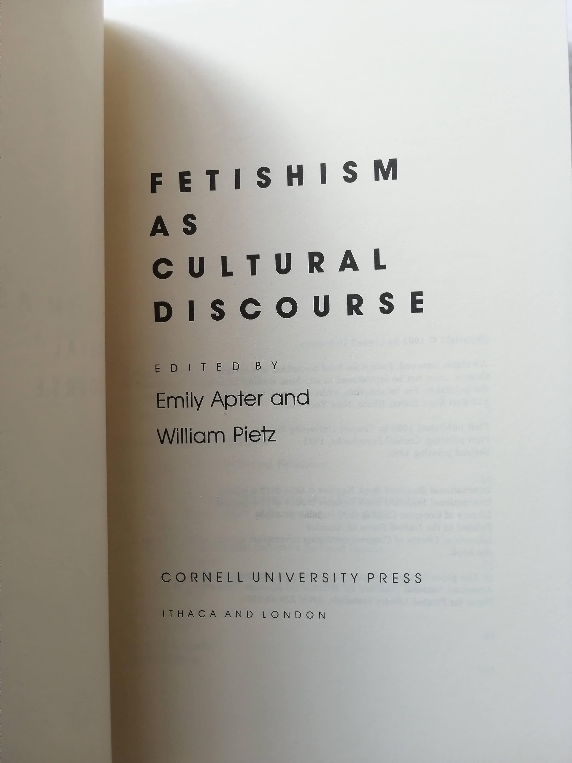 Fetishism As Cultural Discourse