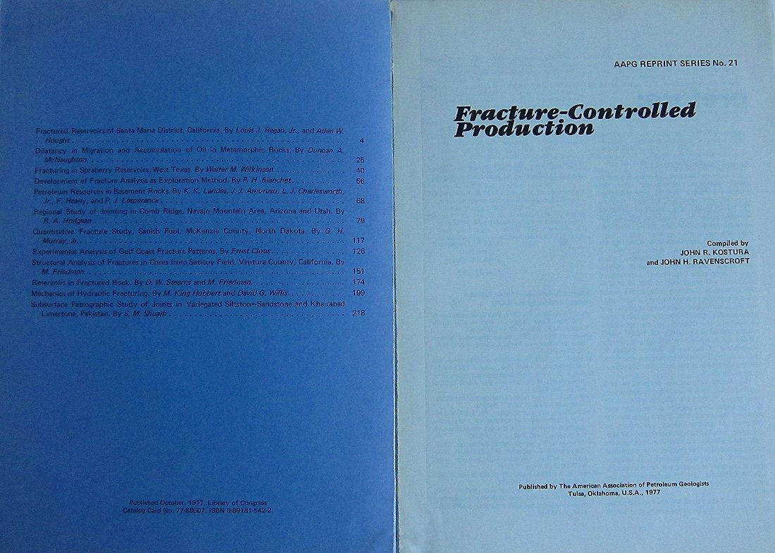 Fracturecontrolled production (AAPG reprint series),Used
