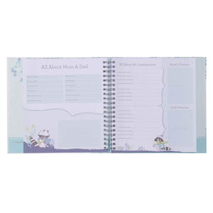 Christian Art Gifts Boy Baby Book of Memories Blue Keepsake Photo Album Our Baby Boy's First Year Memory Book Baby Book with Bib,Used