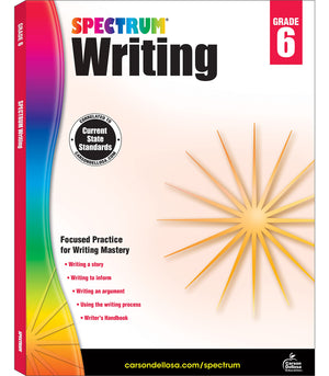 Spectrum Grade 6 Writing Workbook, Learn to Write a Story, to Inform, an Argument, Handwriting Practice for Kids 1112, Classroo,New