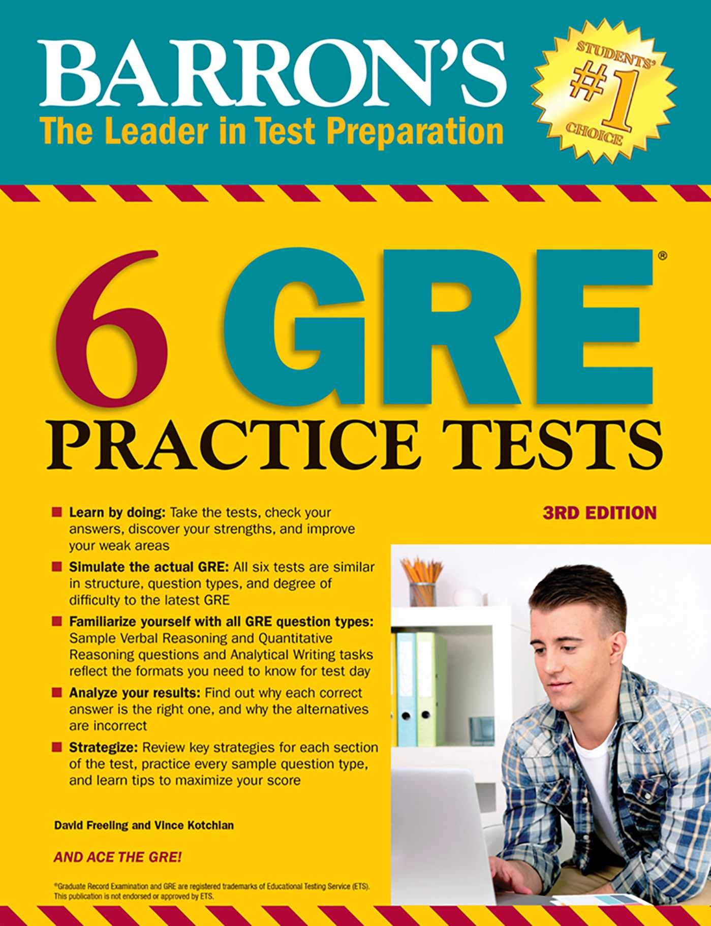 6 GRE Practice Tests (Barron's Test Prep),Used