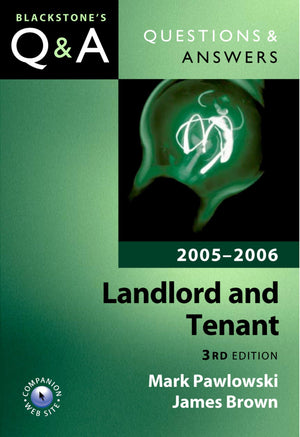 Questions & Answers: Landlord and Tenant 20052006 (Blackstone's Law Questions and Answers),Used