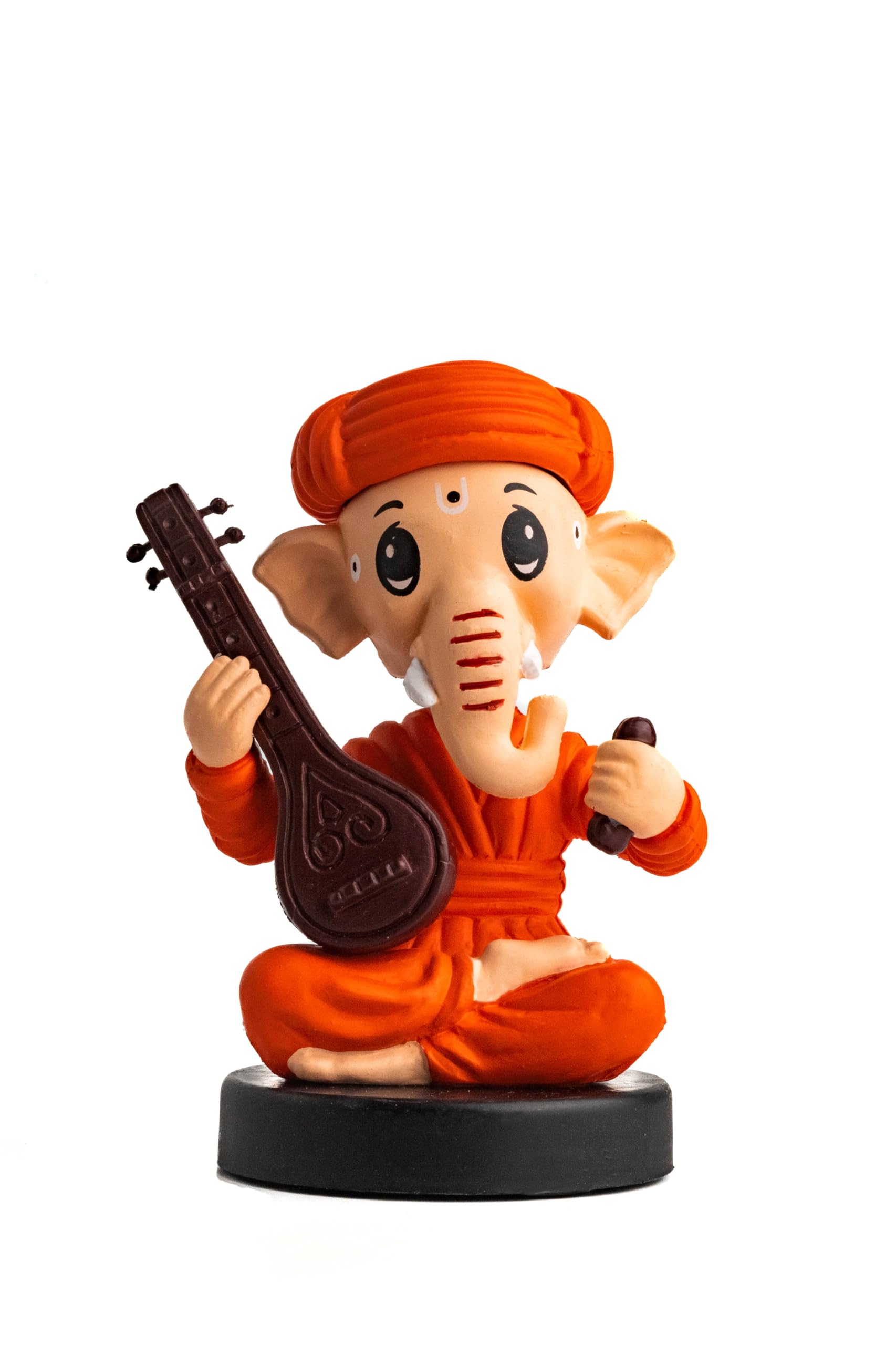 Bobblehead Sitting Ganeshji - Orange