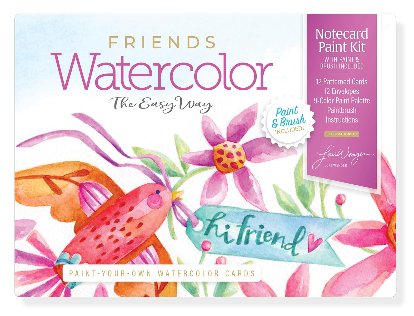 Watercolor The Easy Way PaintYourOwn Watercolor Cards Friends: Notecard Paint Kit With Paint And Brush Included