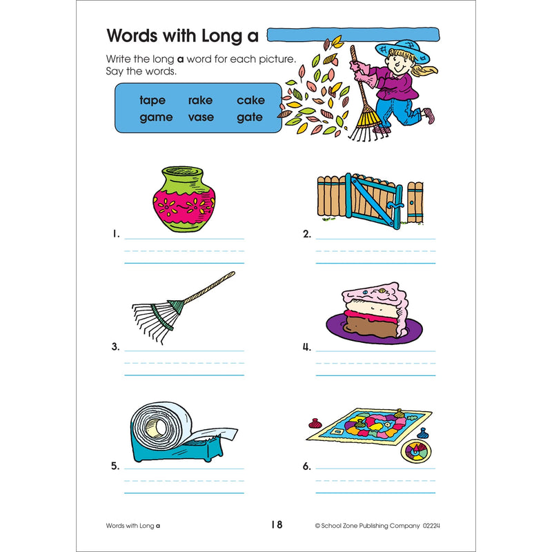 School Zone  Spelling Puzzles Workbook  64 Pages, Ages 6 To 8, 1St Grade, 2Nd Grade, Compound Words, Vowels, Consonants, Pronu,Used