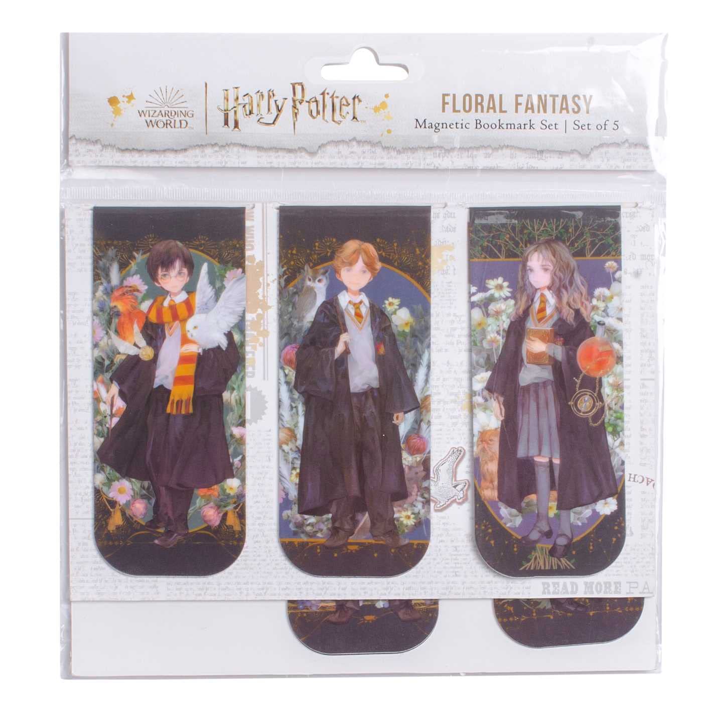 Harry Potter: Floral Fantasy Magnetic Bookmark Set (Set Of 5),New