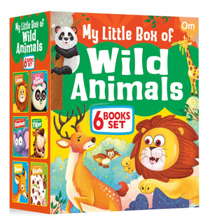 My Little Box Of Wild Animals: Early Learning Jungle Friends 6 Board Books For Kids | Includes Lion, Panda, Tiger, Elephant, Deer & Giraffe | Bright Pictures | Perfect Gift Set For Preschoolers