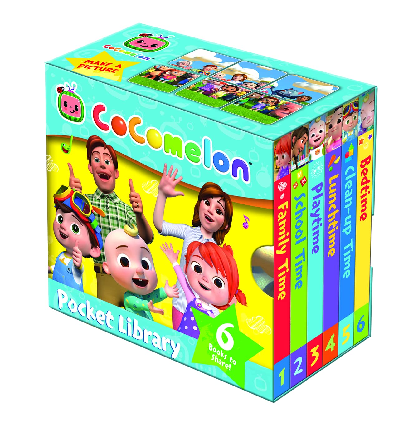 Official Cocomelon Pocket Library: 6 Little Books About Jj, His Family And Friends  Perfect For Preschoolers!