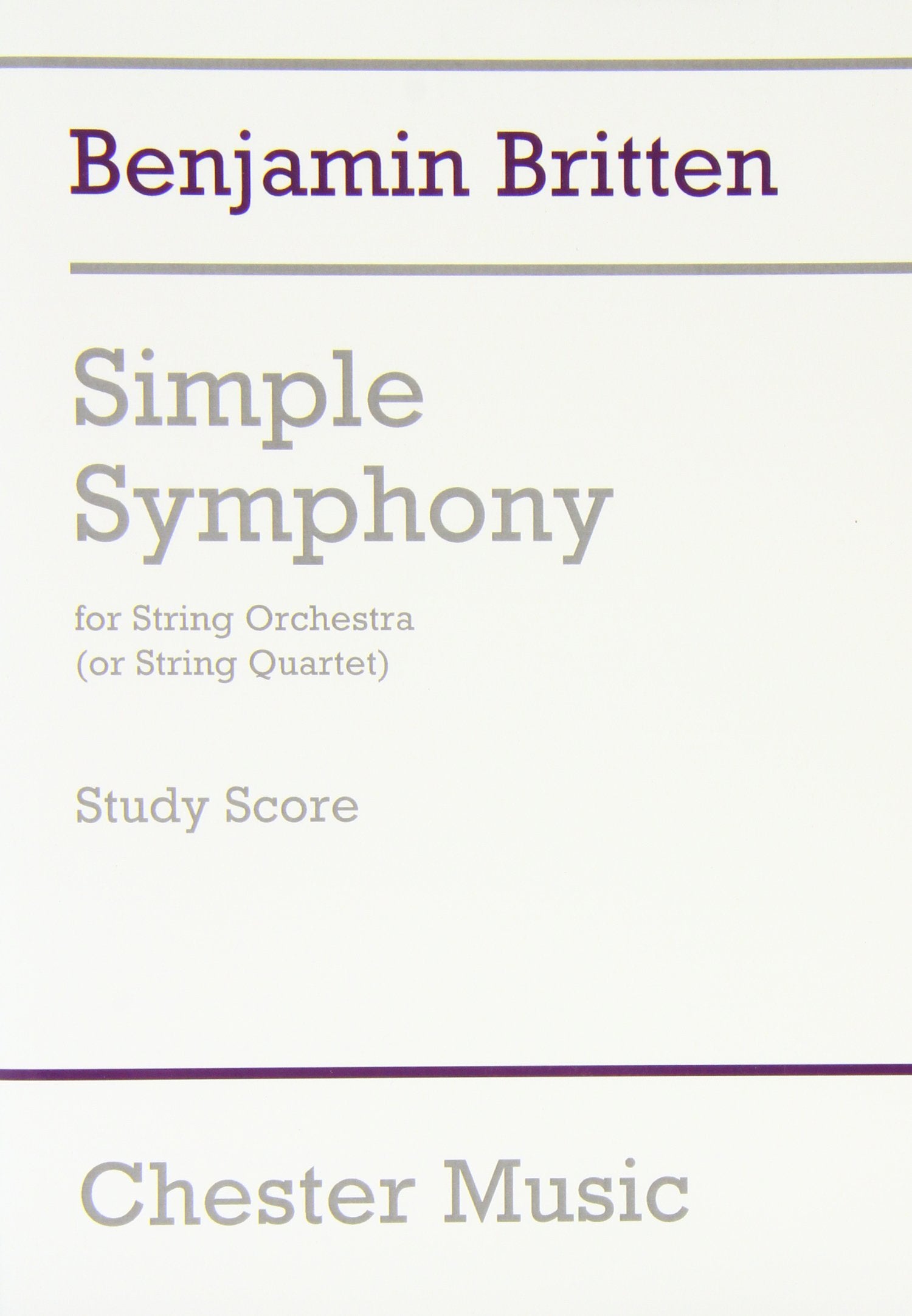 Simple Symphony for String Orchestra: Study Score,Used