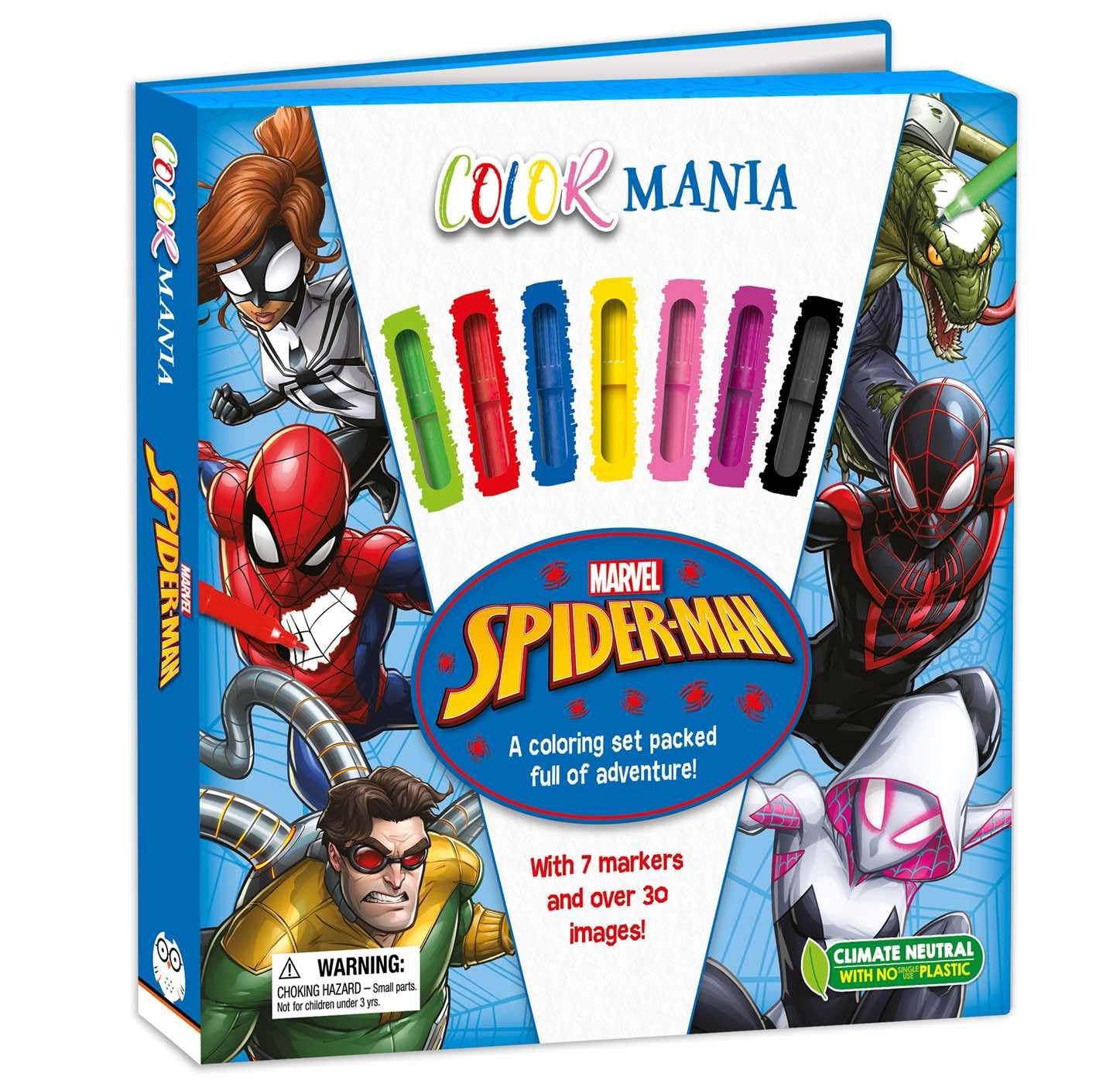 Marvel SpiderMan: Colormania: with 7 Felt Tip Pens and 30 Pages of Coloring,New