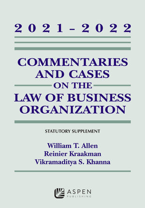 Commentaries and Cases on the Law of Business Organizations: 20212022 Statutory Supplement (Supplements),Used