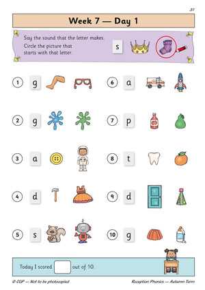 New Phonics Daily Practice Book: Reception  Autumn Term: ideal for catching up at home (CGP Primary Phonics),Used