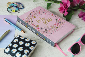 NIV, Bible for Kids, Flexcover, Pink/Gold, Red Letter, Comfort Print: Thinline Edition,Used