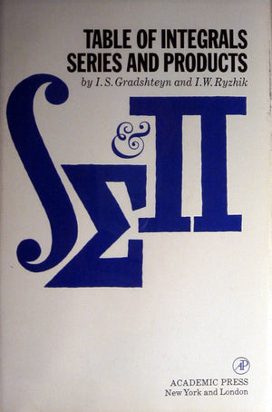 Table Of Integrals, Series And Products, 4Th Edition,Used