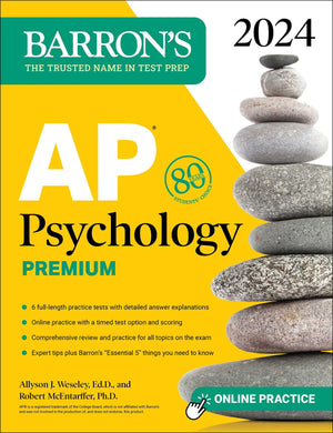 AP Psychology Premium, 2024: Comprehensive Review With 6 Practice Tests + an Online Timed Test Option (Barron's AP Prep),New