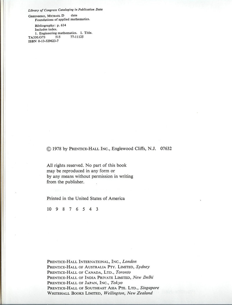 Foundations of Applied Mathematics,Used