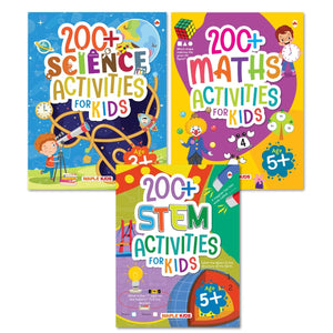 Activity Books For Kids (Set Of 3 Books) - 600+ Activities For Children - Stem, Science, Maths - Brain Boosting Activities For Age 5+ - Kids Activity Books - Early Learning Activities For Children