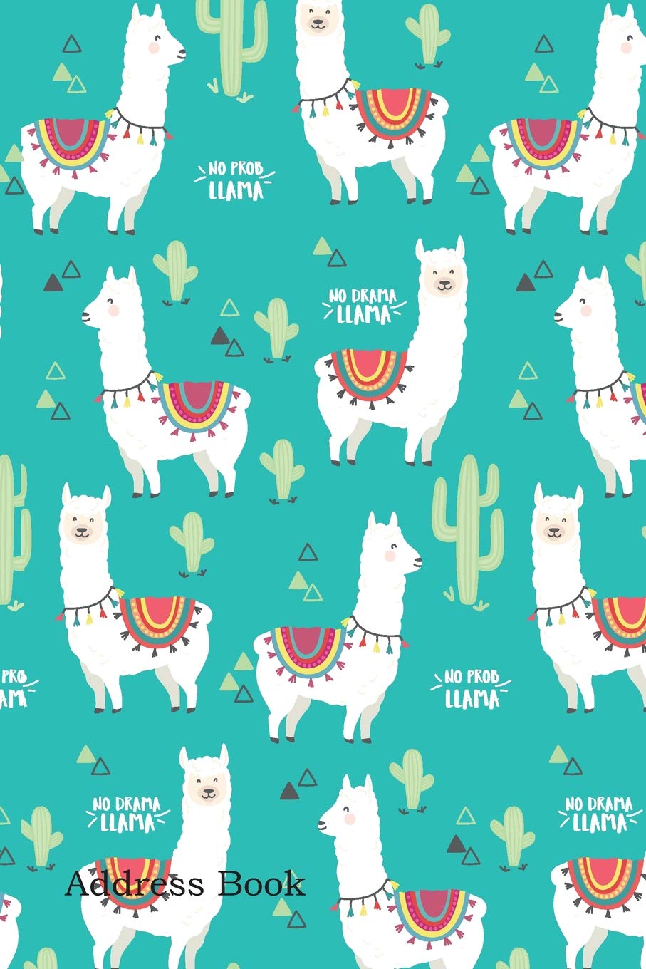 Address Book: Include Alphabetical Index With Alpaca seamless pattern cover,Used