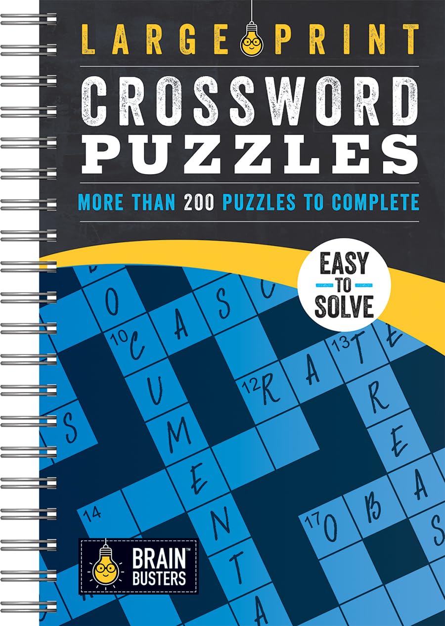 Large Print Crossword Puzzles: Over 200 Puzzles to Complete with Solutions  Include Spiral Bound / Lay Flat Design and Large to,Used