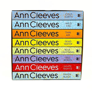 Ann Cleeves Shetland Series 8 Books Collection Set (Raven Black, White Nights, Red Bones, Blue Lightning, Dead Water, Thin Air, ,Used