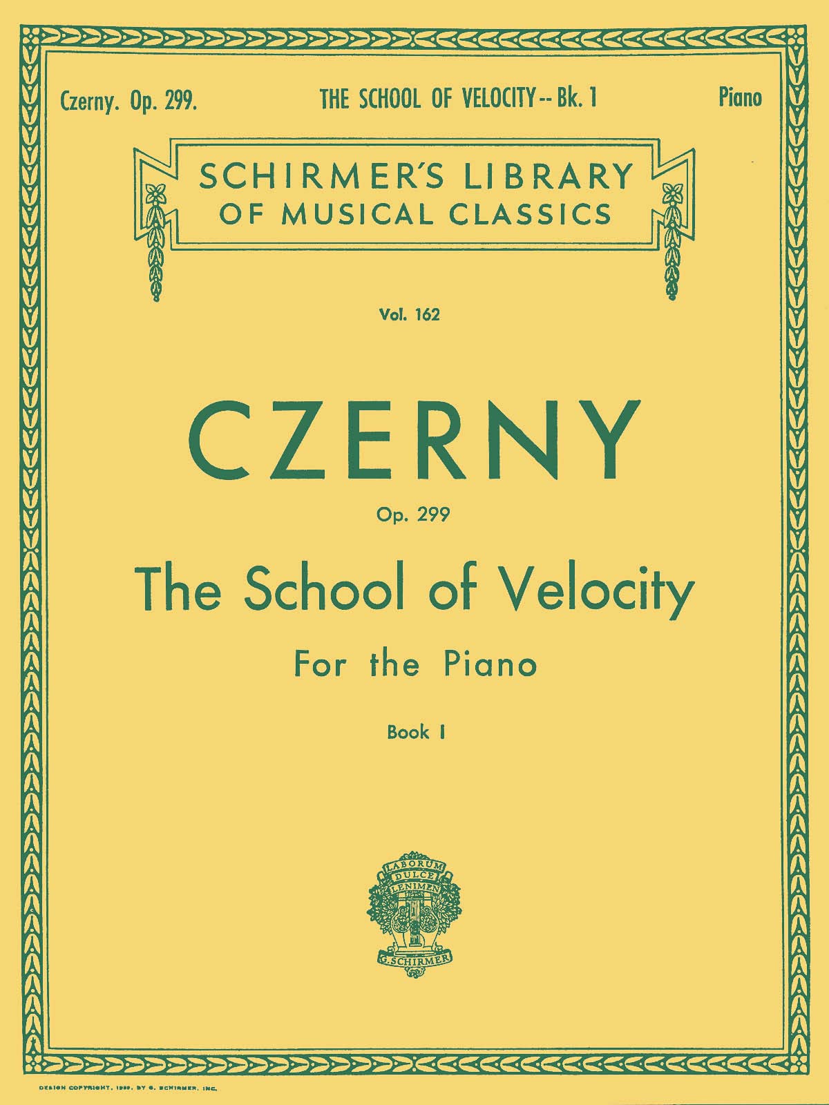 Czerny: School Of Velocity For The Piano, Op. 299  Book 1 (Schirmer'S Library Of Musical Classics, Vol. 162)